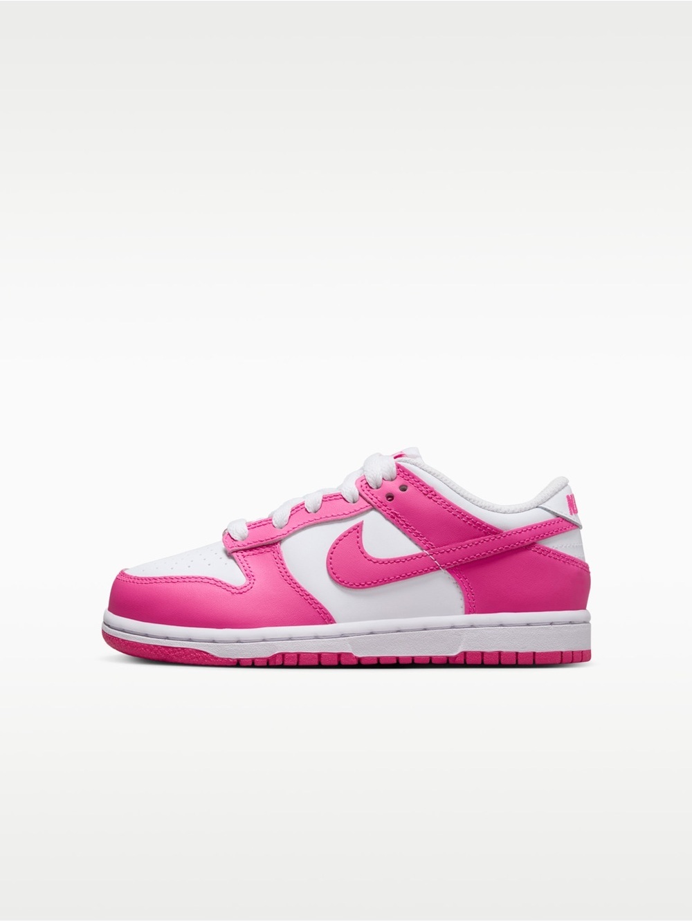 Nike‎ Dunk Low-Top Preschool Sneakers white / laser fuchsia 9C
